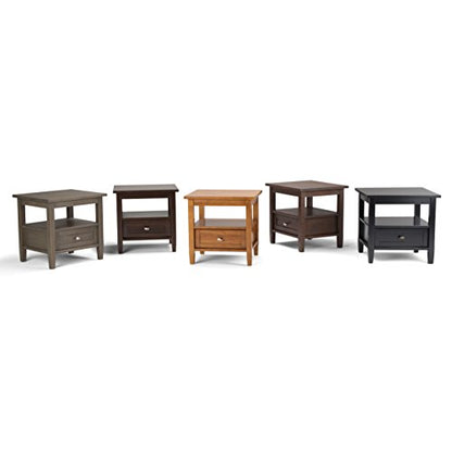 SIMPLIHOME Warm Shaker Solid Wood 20 inch Wide Rectangle Transitional End Side Table in Light Golden Brown for the Living Room and Bedroom - color: Light Golden Brown, size: 20 inch, style: End Table