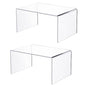 2 PC of 12'' Extra Large 5mm Thickness Clear Acrylic Risers, Acrylic Display Risers Shelf Showcase Fixtures for Jewelry, Display Stand for Amiibo Funko POP Figures, Cupcakes, Food Display, Cabinet- (12''x7.75''x6'', 2 sets - size: 12''x 7.75x 6''