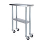 AmGood 12" Long x 30" Deep Stainless Steel Table with Casters - size: 12" Long x 30" Deep
