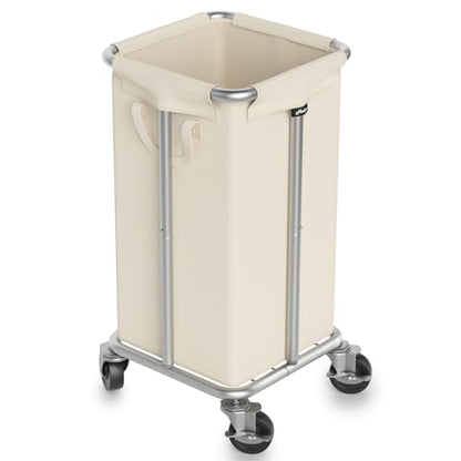 Hodonas Laundry Basket with Wheels, 115L Rolling Laundry Hamper Large Dirty Clothes Hamper Cart with Steel Frame and Removable Bag, Bedroom Bathroom Dorm Room Laundry Room Organization Hampers, Beige - color: Beige