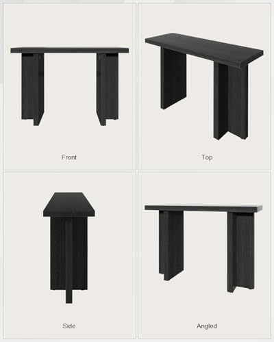 VINGLI 42" Entryway Table Wood, Console Table T-Legs for Living Room, Black - color: Black, size: 42"