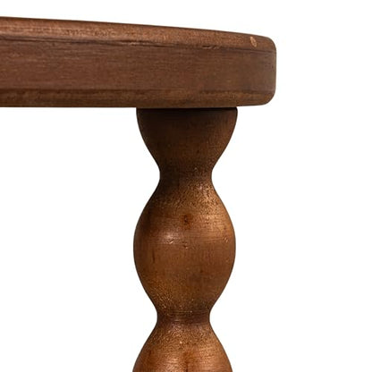 Creative Co-Op Bobbin Leg Round Wood Accent Table, Walnut - color: Walnut Color, size: 15.75"L x 15.75"W x 29.5"H