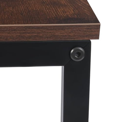 Corner Desk Small Desk with Outlets Corner Table for Small Space, Corner Computer Desk with USB,Brown