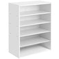 HAIOOU 5 Tier White Shoe Rack with One Movable Storage Shelf, 24 Inches | Stackable Wooden Shoe Organizer Freestanding shoe stand, Holds 10-15 Pairs, Fits Entryways, Closets, Dorms, Apartments