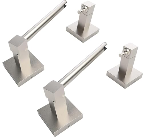 RUACQ Brushed Nickel Toilet Paper Holder Wall Mount for Bathroom, 2 Pack | Dual-Post Pivoting Tissue Roll Holder with Square Base, Rustproof 304 Stainless Steel, Screw-in, for Hotel Apartments, Modern - color: Brushed Nickel, size: Square-2pcs