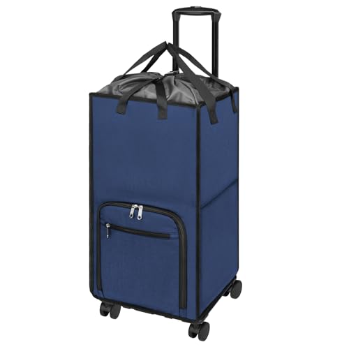 Bukere Rolling Laundry Hamper with Wheels, Large 90L Freestanding Collapsible Laundry Basket Bag for Clothes Storage, Heavy Duty Removable Wheeled Cart for College Dorm Apartment Laundry Room Bathroom