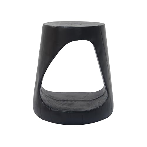 Merax Hollow MGO Accent Side Table, Unique Modern End Table with Wide Pedestal & Tabletop, Small Drink Tables for Living Room, Bedroom Night Stand Bedside Table, No Assembly Required, Black - color: Black