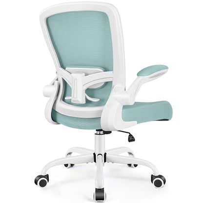 FelixKing Office Chair, Ergonomic Desk Chair Breathable Mesh Chairs Adjustable High Back Lumbar Support Flip-up Armrests, Executive Rolling Swivel Comfy Computer Chairs Home Office Light Blue - color: Light Blue