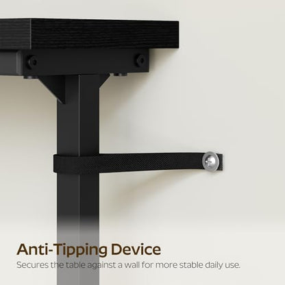 YATINEY 70.9" Console Table with Adjustable Height (27.6"-35.4") and Power Outlet, Skinny Behind Couch Table, Narrow Long Sofa Table for Living Room, Hallway, Entryway, Black CT08UBB - color: Black, size: 70.9"L x 5.9"W x 27.6-35.4"H
