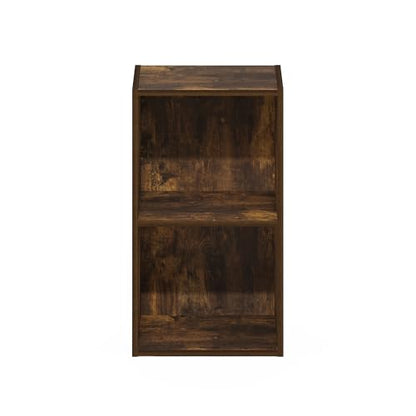 Furinno PASIR Book Shelf, 2-Tier Modern Bookshelf, Open Shelves Cube Bookcase, 9 x 12 x 21, Easy Assembly, Closed Back, for Living Room, Bedroom, Home Office, Amber Oak - color: Amber Oak, size: 2-Cube, 9 x 12 x 21