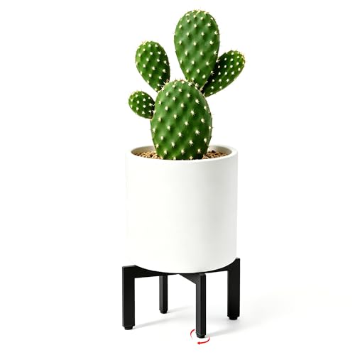 Plant Stand Indoor, Heavy Duty Metal Cross Shape Flower Pot Holder with Adjustable Feet for Uneven Floor, Easy Assembly, Suitable for 4" - 10" pots, Black - size: 1 Pack - Small