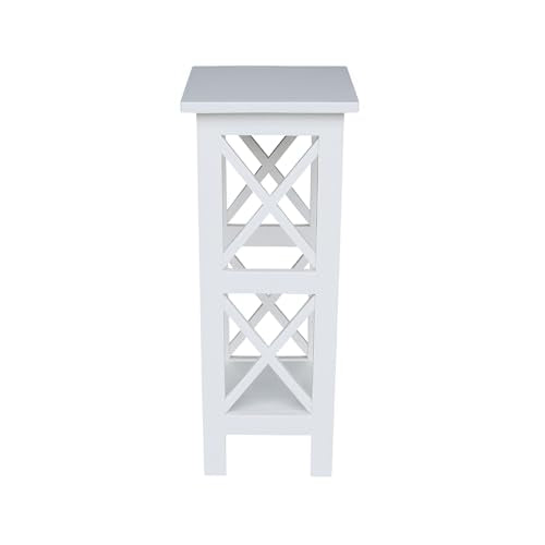 IC International Concepts, 30" X-Sided Plant Stand , Solid Wood, Real Parawood, 12" W x 12" D x 30" H, Easy Assembly, Snow White - color: Snow White, size: 12 inch W x 12 inch D x 30 inch H