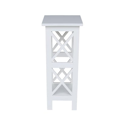 IC International Concepts, 30" X-Sided Plant Stand , Solid Wood, Real Parawood, 12" W x 12" D x 30" H, Easy Assembly, Snow White - color: Snow White, size: 12 inch W x 12 inch D x 30 inch H