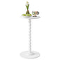 Aibiju Side Table, Wood Round Drink Table, Small End Table, Weighted Base Pedestal Table for Living Room, Bedroom, Modern White YD-RST001W - color: White