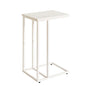 Aibiju C Shaped End Table, Small Side Table for Sofa and Bed, White Bedside Table, Laptop Desk for Couch 16x12x25 inch Faux Marble+White YD-TM051W - color: Marble Grain Tabletop+white Legs