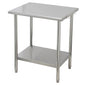 Garvee Stainless Steel Curved Edge Work Table 30 inch Double Layer, Heavy Duty Commercial Prep Table with Hook, 0.7mm Thick - size: 30*24*35inch