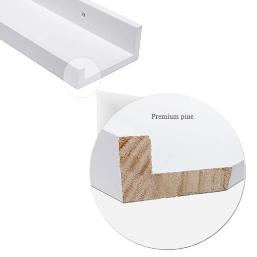 AZSKY 36 Inch Picture Ledge Shelf Floating Shelves Wall Mounted Set of 2 White - color: White, size: 36in set 2