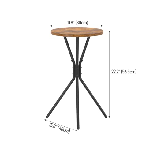 TUTOTAK Small Round End Table, Mini Side Table, Drink Table, Pedestal Table | for Small Spaces, Accent Nightstand, livingroom, Bedroom, Brown TB01BB098 - color: Brown, size: 1 Pack, style: Triangle