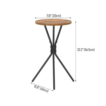 TUTOTAK Small Round End Table, Mini Side Table, Drink Table, Pedestal Table | for Small Spaces, Accent Nightstand, livingroom, Bedroom, Brown TB01BB098 - color: Brown, size: 1 Pack, style: Triangle