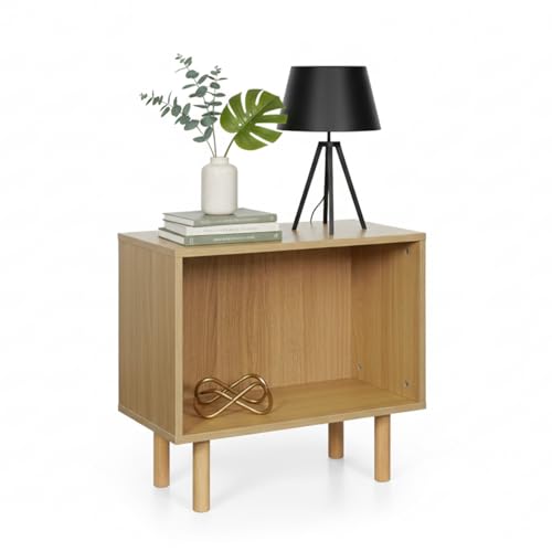 Home Zone Living Stackable Storage Cube End Table with Open Cabinet Design, Bookshelf Option for Living Room or Office - color: Open | 1-pack