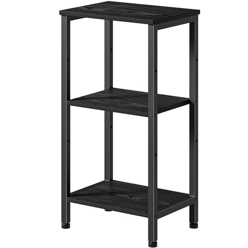 Asgolion 30 Inch Tall Side Table, Small End Table with Adjustable Shelf | Accent Table Stand for Home Decor, Small Entryway Table, Bedroom Tall Nightstand, Living Room, Office, Black - color: Black
