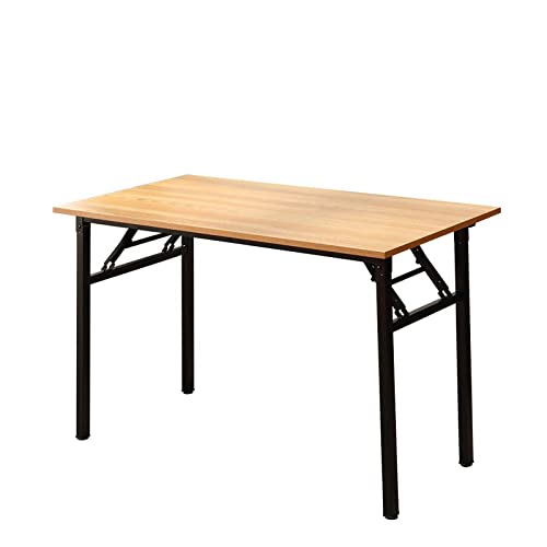 Need Office Computer Desk - 47.2L Sturdy and Heavy Duty Folding Laptop Table,Writing Table/Home Office Desk/Sewing Table,No Assembly Required (Teak Color) AC5BB12060 - color: Teak & Black Frame, size: 47inch