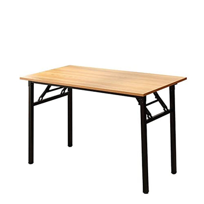 Need Office Computer Desk - 47.2L Sturdy and Heavy Duty Folding Laptop Table,Writing Table/Home Office Desk/Sewing Table,No Assembly Required (Teak Color) AC5BB12060 - color: Teak & Black Frame, size: 47inch