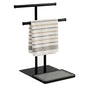 NADAMOO Standing Towel Rack for Bathroom, Adjustable Hand Towel Holder | 13.8"-24" Height, Diatomite Tray, Wide Weighted Base, 2 Bars with 4" Gap for Airflow, Rustproof Black Metal, No Drill