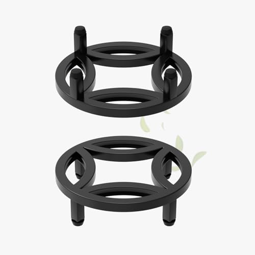 Zhongma 2 Pack 8.7" Fully Assembled Sturdy Potted Plant Stand Flower Pot Holder Heavy Duty Construction, Low Plant Stand for Home Indoor and Outdoor, Sturdy plant riser and saucer without Installation Required - size: 2 Pack 8.7" Metal Plant Stand