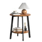 sthmec Side Table, Small Round End Table with Storage Shelf for Small Space, 2-Tier Bedside Table Sofa Couch Table, Round Accent Table Nighstands for Living Room, Bedroom, Rustic Brown - color: Rustic Brown