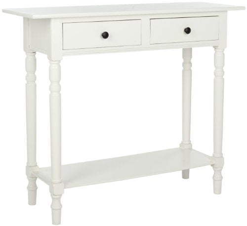 SAFAVIEH Home Collection – Rosemary Distressed Cream Console Table with Drawers & Shelf, Classic Contemporary Storage Console, Turned Leg Design (AMH5705C) - color: Distressed Cream