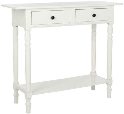 SAFAVIEH Home Collection – Rosemary Distressed Cream Console Table with Drawers & Shelf, Classic Contemporary Storage Console, Turned Leg Design (AMH5705C) - color: Distressed Cream