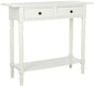 SAFAVIEH Home Collection – Rosemary Distressed Cream Console Table with Drawers & Shelf, Classic Contemporary Storage Console, Turned Leg Design (AMH5705C) - color: Distressed Cream