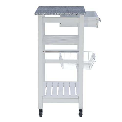 Linon Kitchen Island, White, 22.88 x 15.75 x 33.88 - color: White and Granite, style: Whitney
