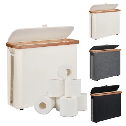 Toilet Paper Storage Basket with Lid - The Ultimate Bathroom Organizer, Free Standing Toilet Paper Holder for Up to 9 Mega Rolls, Toilet Tissue Storage Bin with Handle for RV Closet, Beige - color: Beige, size: Medium