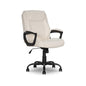 Amazon Basics Classic Puresoft PU Padded Mid-Back Office Chair with Armrest, Height Adjustable, Easy to Assemble, 26"D x 23.75"W x 42"H, Cream - color: Cream