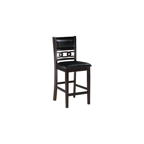 New Classic Furniture Gia Counter Dining Chair (Set of Four), Black PU Upholstered Seat & Back Rest, Ebony - color: Ebony, size: Set of 4, style: Counter Chair