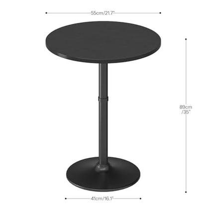 HOOBRO 2 Pcs Round Bar Table, 35" Tall Pub Table, with Non-Slip Base for Narrow Space, Bar Height Table for Kitchen, Easy to Assemble, Black BB57BTP201 - color: Black