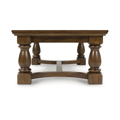 Signature Design by Ashley Sturlayne Transitional Coffee Table with Trestle Base, Dark Brown - color: Brown, style: Coffee Table