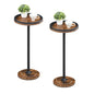 HOOBRO Small Round Side Tables, Set of 2, Drink Tables, Coffee Martini Tables with Pedestal Accent for Small Spaces in Living Room, Bedroom, Sofa Couch, Rustic Brown BF168BZP201 - color: Rustic Brown + Black