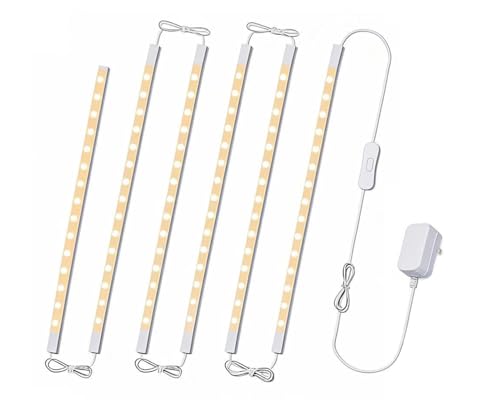 Cefrank LED Under Cabinet Lighting 6-Pack 12 inch Seamlessly Linkable Strip Light Bars for Cabinet, Kitchen, Shelf, Workbench, Cupboard, 1200 Lumen, Warm White 3000K - color: Warm White