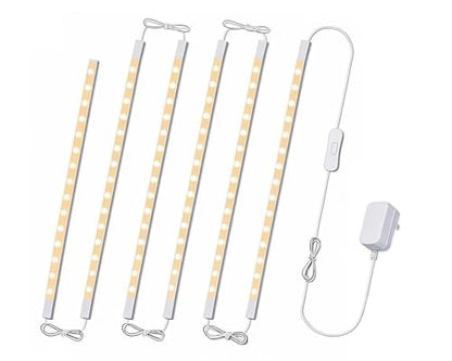 Cefrank LED Under Cabinet Lighting 6-Pack 12 inch Seamlessly Linkable Strip Light Bars for Cabinet, Kitchen, Shelf, Workbench, Cupboard, 1200 Lumen, Warm White 3000K - color: Warm White