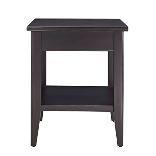 Leick Home Laurent End Table, Solid Wood, 1 Drawer, Bottom Display Shelf, Easy Assembly, for Bedroom/Living Room, Black, 24.0 in L x 20.0 in. W x 24.0 in. H, 10507-BK - color: Black