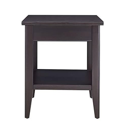 Leick Home Laurent End Table, Solid Wood, 1 Drawer, Bottom Display Shelf, Easy Assembly, for Bedroom/Living Room, Black, 24.0 in L x 20.0 in. W x 24.0 in. H, 10507-BK - color: Black