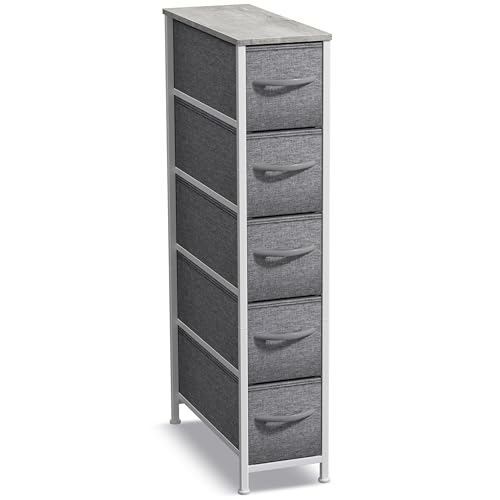 Sorbus Kids Dresser with 5 Drawers - Storage Unit Organizer Chest for Clothes - Bedroom, Kids Room, Nursery, & Closet - color: Grey, style: 5 Drawer