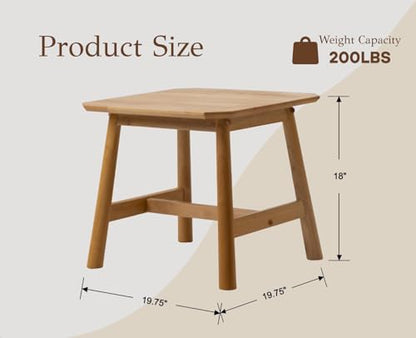 CIMOTA Solid Wood Side Table Modern Small Square End Table for Living Room Farmhouse Narrow Nightstand for Small Spaces/Bedroom/Office, Natural Finish - color: Natrual