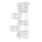 5-Tier Rotating Storage Rack, Round Kitchen Organizer Cart with Wheels for Fruit Vegetable, Multi-Layer Shelf for Bathroom Laundry Room, White