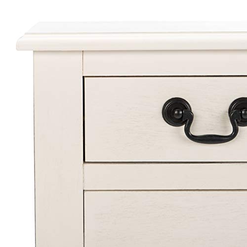 SAFAVIEH Furniture - Athena 3-Drawer Console Table - Distressed White - Solid Wood - Farmhouse Classic Design - Ideal for Entryway, Living Room, Hallway, 23.5" W x 13" D x 29.5" H (CNS5703A) - color: Distressed White