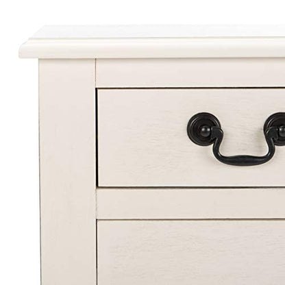 SAFAVIEH Furniture - Athena 3-Drawer Console Table - Distressed White - Solid Wood - Farmhouse Classic Design - Ideal for Entryway, Living Room, Hallway, 23.5" W x 13" D x 29.5" H (CNS5703A) - color: Distressed White