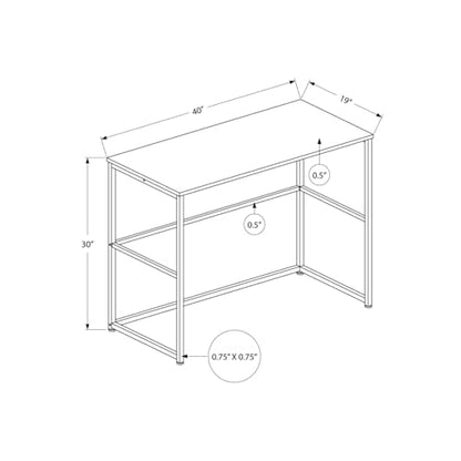Hassyee Compact Design Indoor Writing Table with Spacious Desktop and Sturdy Metal Legs, Modern Industrial Style Study Table Ideal for Home Office, Bedroom, or Study Room